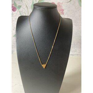 Gold Triangle Pendant Necklace Adjustable Chain Minimalist Design